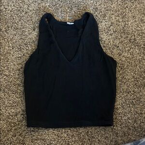 Women's Black V-Neck Tank Top - Sleek Everyday Layering